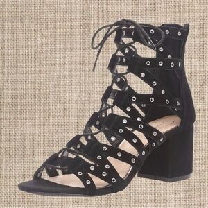 Black ankle Sandal block heel